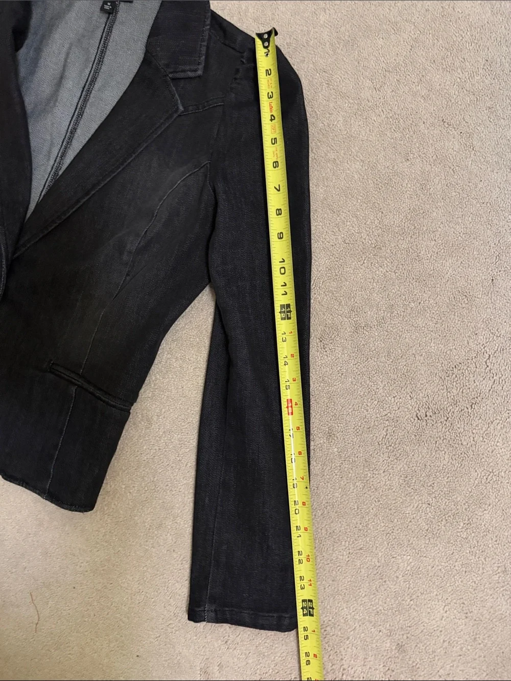 INC International Concepts Black Denim Single-Button Women's Blazer